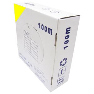 Bobina de cable de red ethernet Cat. 6 UTP CCA de 100 m rígido de color amarillo