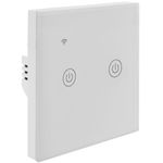 Interruptor inteligente táctil doble en color blanco compatible con Google Home, Alexa y IFTTT - AN12100 - 01