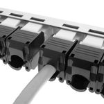 Patch panel 24 RJ45 Cat.6 UTP 0.5U metal con peine para gestión de cables - RD03900 - 10