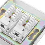 Caja de pared o canaleta de 80x80 con 2 RJ45 UTP Cat.5e 568B - RL07200 - 05