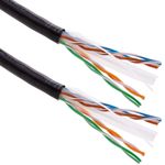 Bobina de cable de red ethernet Cat. 6 UTP CCA de 100 m rígido de color negro - LQ04300 - 01