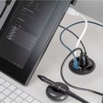 Concentrador de 3 puertos USB 2.0 audio y micro para escritorio negro - US04300 - 06