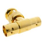 Conector dorado BNC RG6U macho-hembra-hembra empalme "T" - BN03800 - 03
