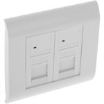 Caja de pared o canaleta de 80x80 con 2 RJ45 UTP Cat.5e 568B - RL07200 - 01