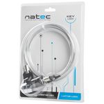 Cable de acero antirrobo para portátiles Natec Lobster Key NZL-0225 - NT43100 - 05