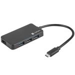 Hub USB-C 3.0 de 4 puertos negro + adaptador USB-A Natec Silkworm NHU-1343 - NT39100 - 01