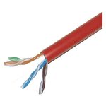 Bobina de cable de red ethernet Cat. 6 UTP CCA de 100 m rígido de color rojo - LQ00300 - 02