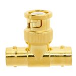 Conector dorado BNC RG6U macho-hembra-hembra empalme "T" - BN03800 - 04