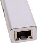 Adaptador USB 3.0 tipo C a RJ45 Gigabit Ethernet con hub 3 puertos USB tipo A - RA01900 - 04