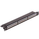 Patch panel rack 24 RJ45 Cat.6A FTP 1U negro con peine para gestión de cables - RD04600 - 01