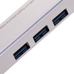 Adaptador USB 3.0 tipo C a RJ45 Gigabit Ethernet con hub 3 puertos USB tipo A - RA01900 - 07