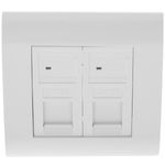 Caja de pared o canaleta de 80x80 con 2 RJ45 UTP Cat.5e 568B - RL07200 - 03
