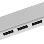 Conversor de USB-C 3.0 a 3xUSB 3.0 y Ethernet RJ45 color plata - RA00800 - 05
