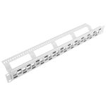Patch panel configurable para keystone 19" blanco de 24 RJ45 con peine FTP y UTP1U Lanberg PPKS-1224-S - RD19000 - 01