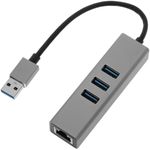 Conversor de USB 3.0 a 3xUSB 3.0 y Ethernet RJ45 color gris - RA00900 - 02