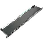 Patch panel rack 24 RJ45 Cat.6A FTP 0.5U negro con peine para gestión de cables - RD04700 - 01