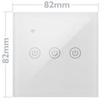 Interruptor inteligente táctil triple en color blanco compatible con Google Home, Alexa y IFTTT - AN12200 - 03