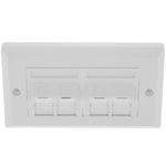 Placa de pared de 140x80 de 4 RJ45 Cat.5e UTP - RI05300 - 03