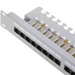 Patch panel 24 RJ45 Cat.6 UTP 1U blanco con peine - WT03200 - 07