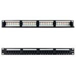 Patch panel de 24 RJ45 Cat.6A UTP 1U negro con peine - RD04200 - 02