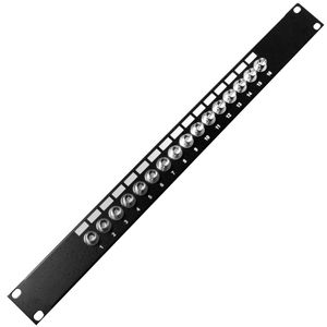 Patch panel de 16 puertos BNC hembra para rack 19"