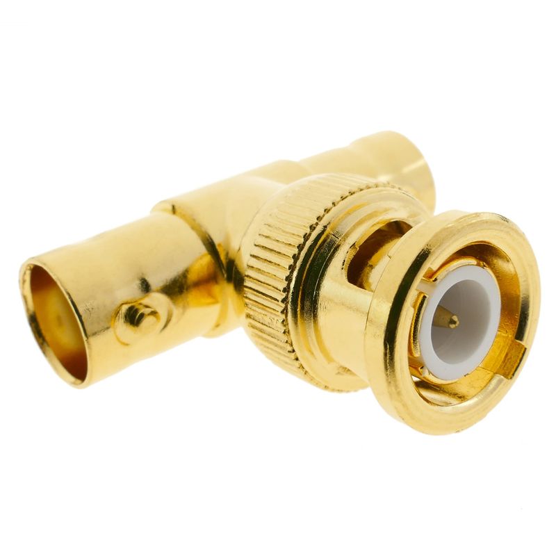Conector dorado BNC RG6U macho-hembra-hembra empalme "T" - BN03800 - 01