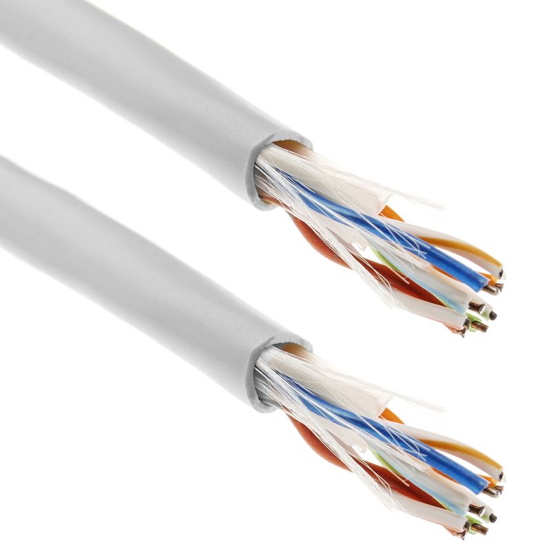 Bobina de cable de red ethernet Cat. 6 UTP de 100 m flexible de color gris - LM02300 - 01