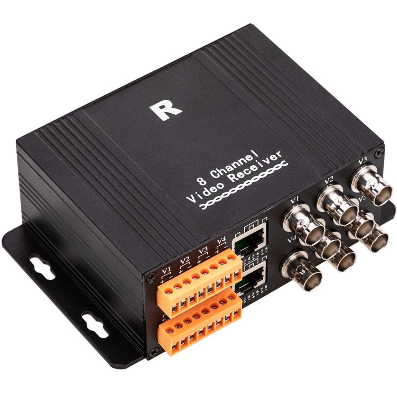 Transceptor de vídeo activo para rack 19" con 8 puertos dobles BNC a 2 puertos RJ45 o Terminal Block - SI02800 - 01