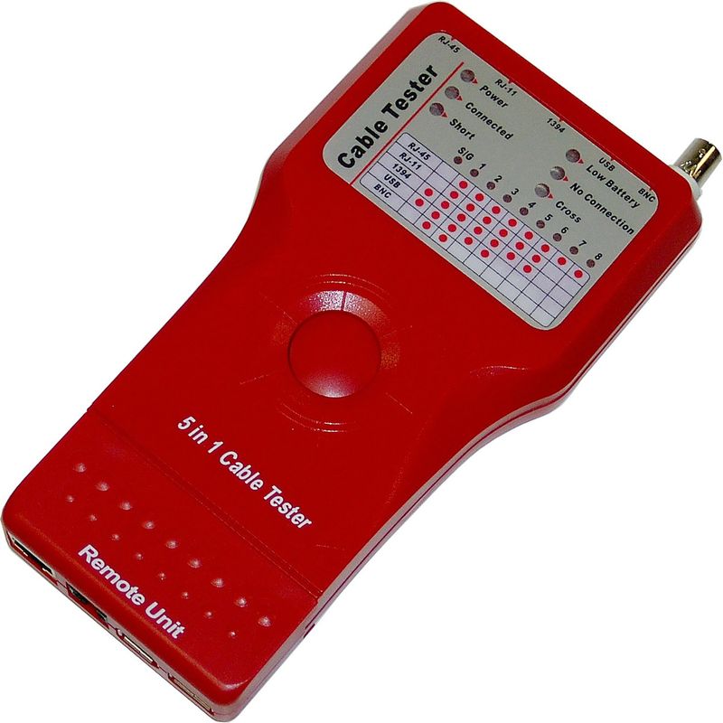 5-in-1 Cable Tester (RJ45 + RJ11 + 1394 + USB + BNC) - CT00200 - 01