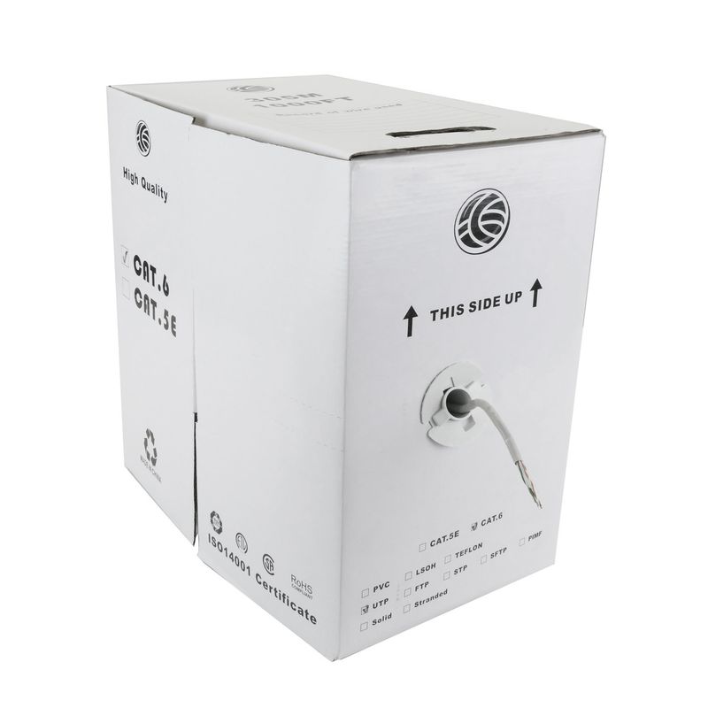 Bobina de cable de red ethernet Cat. 6a UTP de 305 m rígido de color gris - LM02600 - 01