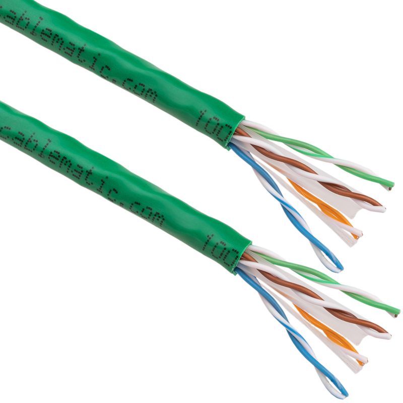 Bobina de cable de red ethernet Cat. 6 UTP CCA de 100 m rígido de color verde - LQ02300 - 01