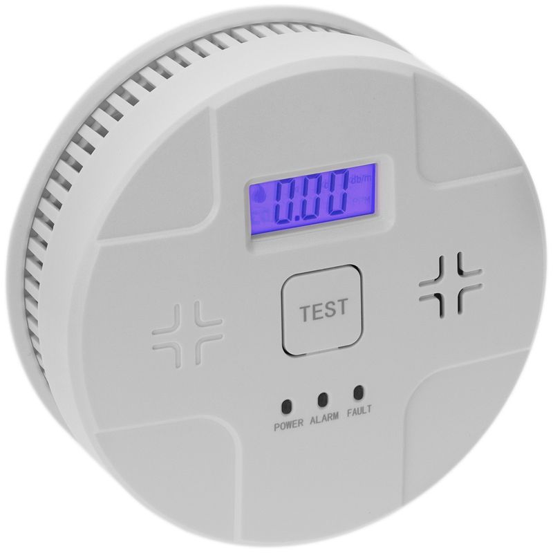 Detector de humo autónomo con indicadores LED, pantalla LCD y alarma acustica - LD00300 - 01