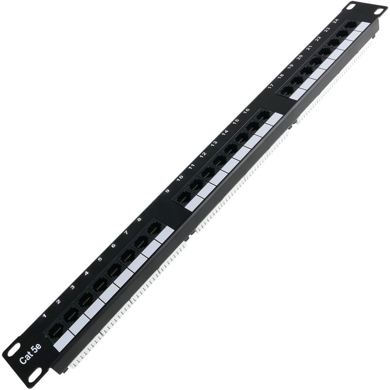 Patch panel de 24 RJ45 Cat.5e UTP 1U negro - RC04100 - 01