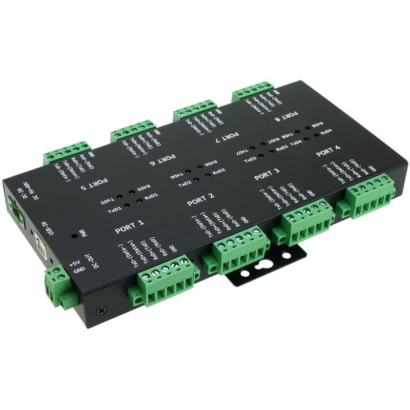 Adaptador industrial USB 2.0 a RS232 RS422 RS485 opto-aislado de 8 puertos - UB09700 - 01