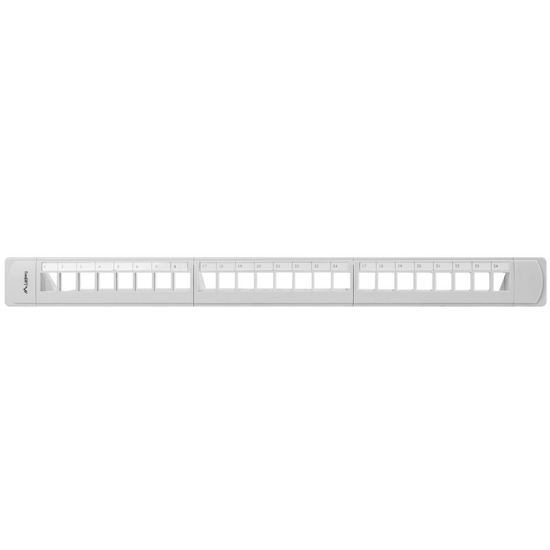 Patch panel configurable para keystone 19" blanco de 24 RJ45 con FTP y UTP1U Lanberg PPKS-1124-S - RD19200 - 01